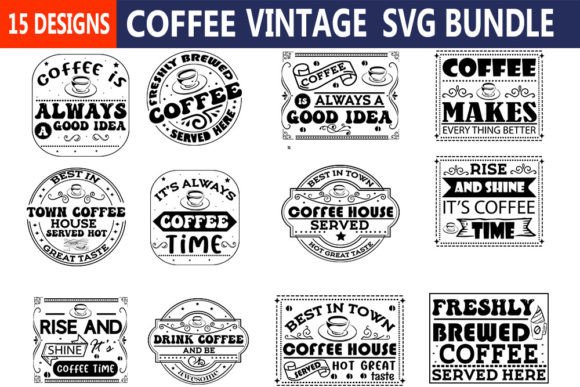Coffee Vintage Svg Bundle: Graphics and Crafts