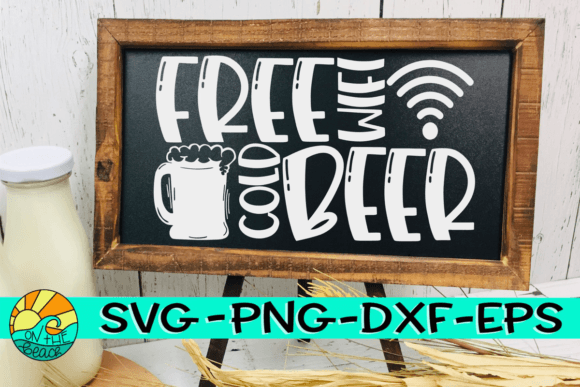 FREE Wifi - COLD Beer - SVG EPS DXF PNG