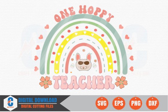 One Hoppy Teacher Retro SVG