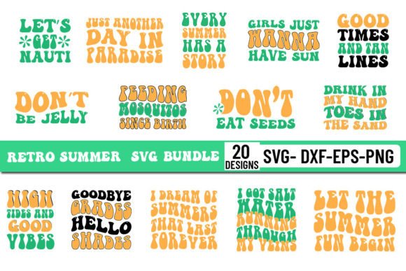 Retro Summer Svg Bundle: Graphics for Crafts