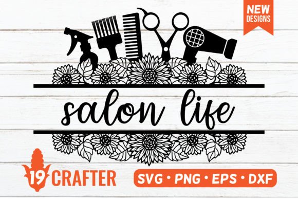 Salon Hair Dresser Stylist Floral Svg Graphics