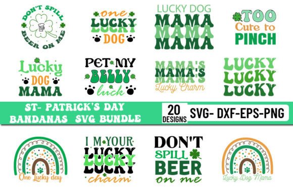 St Patrick's Day Dog Bandanas Svg Bundle